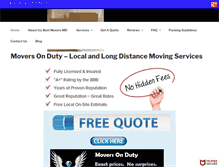 Tablet Screenshot of moversonduty.com